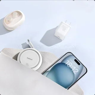 کابل شارژ باسئوس  قرقره ای C تایپ 100W